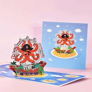 Carte de vœux pop-up 3D avec drapeau Joyeux Anniversaire imprimé en couleur avec enveloppe - Product Image 4
