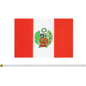 Banderas Peruanas Personalizadas al por Mayor con Asta <span class=keywords><strong>de</strong></span> Madera y Plástico, Diseño Nacional, Bandera Peruana para Agitar con la Mano - Product Image 3