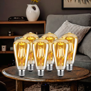 หลอดไฟ LED ฟิลาเมนต์วินเทจ E27/E26 10W/8W/4W แก้วเอดิสัน 2700-6500K ได้รับการรับรองมาตรฐาน CE สำหรับที่อยู่อาศัย ปรับความสว่างได้ รูปทรงเทียน อายุการใช้งาน 2 ปี - Product Image 4