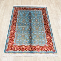 Tapis turc 4x6 pieds, texture persane, miniature antique, tapis indien en soie fait main