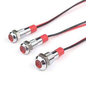 Growmoon 6mm 8mm 10mm 12mm montage sur panneau <span class=keywords><strong>12V</strong></span> 24V lampe pilote métal voyant lumineux bouton d'arrêt d'urgence - Product Image 2