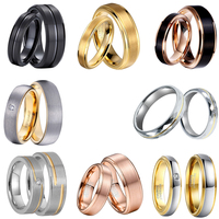 Bague en tungstène personnalisée TG pour hommes et femmes, plaquée or, avec zircon cubique CZ, noir, bleu, argent, alliances pour hommes, alliance de couple
