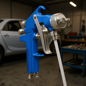 Pistola de Pulverización de Aire de Aluminio Azul, 1000cc, Alimentación por Gravedad, Boquilla de 1.8mm, Pulverizador de Pintura Automotriz, Alta Atomización, Herramienta Neumática - Product Image 2