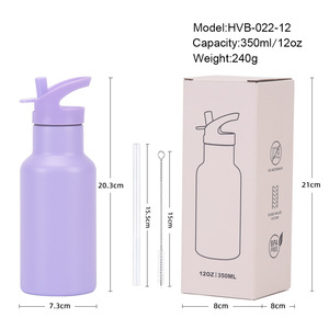 กระติกน้ำสุญญากาศสแตนเลส 350 มล. พร้อมหลอดดูด ดีไซน์มินิมอล สำหรับการเดินทางและกิจกรรมกลางแจ้ง - Product Image 5