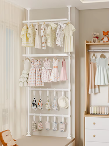Porte-vêtements modulaire <span class=keywords><strong>télescopique</strong></span> pour la maison, du <span class=keywords><strong>sol</strong></span> au <span class=keywords><strong>plafond</strong></span>, sans perçage, <span class=keywords><strong>étagère</strong></span> de présentation de vêtements pour couloir et chambre - Product Image 2