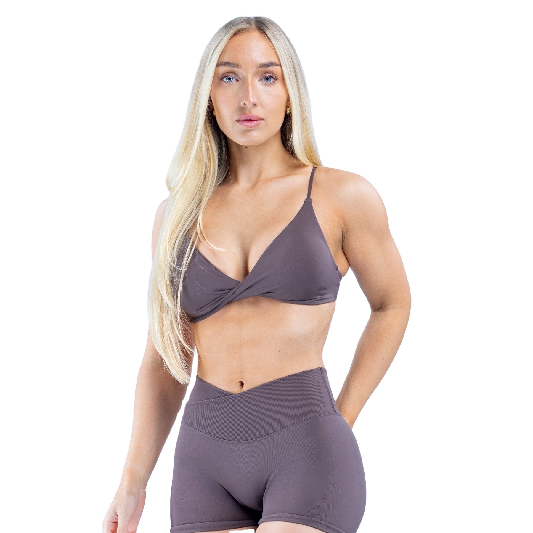CUSTOM logo Vision Twist Front Sports Bra High Support Women Gym Clothes Fitness Underwear Push up Seamless Yoga Bra WorkoutTop