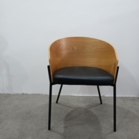 Meubles de restaurant chaise rétro pieds en métal table basse salle à manger chaise de salle à manger en bois et fer