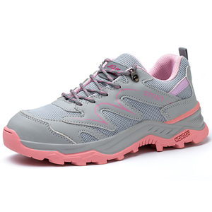 Women Safety Shoes Breathable Mesh Steel Toe Anti Smashing Puncture Resistant Work Shoes Low Top Shoelace Binding - Product Image 5