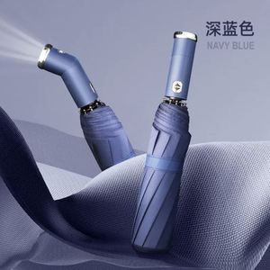 Parapluie pliant de haute qualité avec logo personnalisé, rétroéclairage LED automatique, 10 baleines, diamètre ouvert 104 cm, nouveau design, pour usage extérieur professionnel - Product Image 1