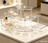 Présentoir Rotatif à 3 Niveaux en Acrylique Amovible pour Cupcakes, Organisateur de Parfums et Présentoirs pour Objets de Collection