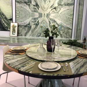 Muebles de Comedor Nuevos de 2022, Mesa de Comedor de Jade Verde Nube, Mesa Redonda de Mármol Verde - Product Image 4