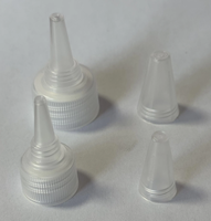 Tapa de plástico OEM con boquilla antiderrame y rosca 18/410 para botellas de productos químicos, pegamento industrial, pigmentos, tinta y líquidos.