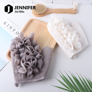 <span class=keywords><strong>JENNIFER</strong></span> Toalla exfoliante de baño de doble cara, potente para remover suciedad, para espalda y manos, juego de bolas de baño para adultos de doble uso - Product Image 3