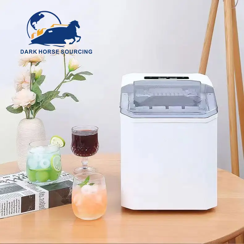 Máquina elétrica automática de fazer gelo em bancada para uso doméstico, máquina pequena de fazer gelo instantânea bala