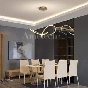 Einstellbare moderne hängende Deckenleuchte mit Rundringe für den Fall der Lampe in der Lobby mit LED-Aufhänger-Lichter-Kronleuchter