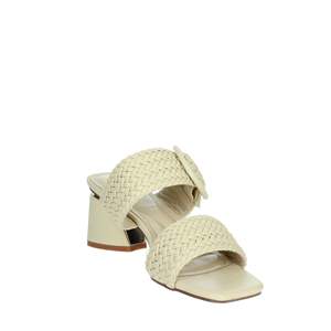 Sandalias de Tacón para Mujer Laura Biagiotti, Color Beige, con Tira Tejida y Tacón Cuadrado - Product Image 5