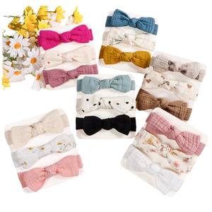 Bandeau pour bébés de style coréen 2025, style européen et américain, fontanelle, nouveau style, bandeau élastique en coton pur - Product Image 1