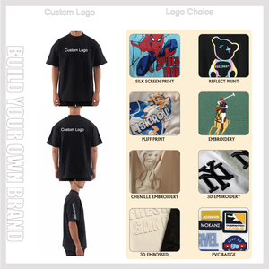 Fabricantes Heavyweight Plain Heavy 100% algodón personalizable camiseta de gran tamaño Drop Shoulder Design T Shirt Custom Printing <span class=keywords><strong>Me</strong></span> - Product Image 5
