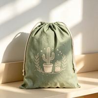 Sac en toile écologique recyclable avec cordon de serrage et coutures renforcées, pochette de rangement durable pour l'extérieur, idéal pour les loisirs créatifs et les cadeaux