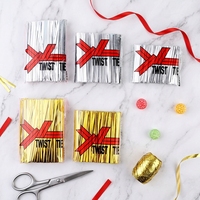 Ataduras Metálicas de PET de Color Sólido de Grado Alimenticio Fanxing, Ataduras Brillantes Desechables para Bolsas de Dulces, Pan, Galletas y Golosinas
