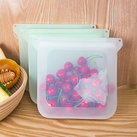 Sac alimentaire en silicone transparent réutilisable Epsilon, grand sac de conservation sous vide en caoutchouc, sac à collation personnalisé, étanche