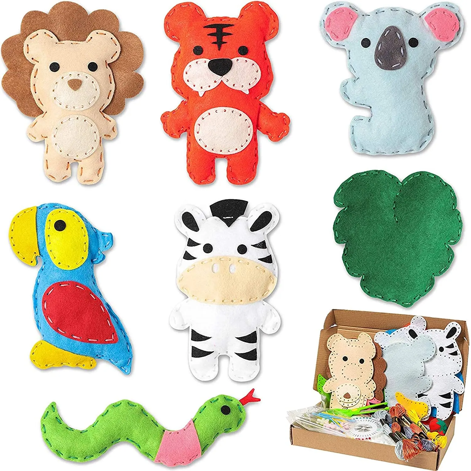 Kit da cucito per animali di peluche in feltro creativo per bambini ragazzi e ragazze artigianato d'arte fai-da-te