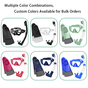 Perlengkapan Olahraga Air: Sirip Renang, Masker Diving, Peralatan Diving, <span class=keywords><strong>Snorkel</strong></span>, <span class=keywords><strong>Set</strong></span> Masker Diving dengan Sirip Renang Silikon - Product Image 5