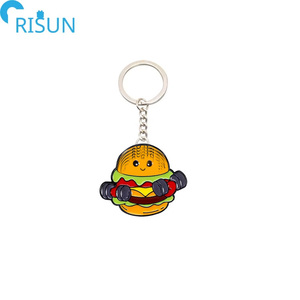 Fabricación Deportes Gimnasio <span class=keywords><strong>Hamburguesa</strong></span> Pizza Donuts Llavero Logotipo personalizado Comida Foodie Auricular <span class=keywords><strong>Hamburguesa</strong></span> Llaveros Llavero - Product Image 2