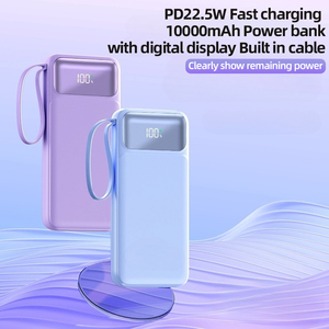 Cargador Portátil Ultra Delgado de 10000mAh con Pantalla Digital, Cables Integrados y Carga Rápida PD de 22.5W, con Logotipo Personalizado de Alta Calidad - Product Image 4