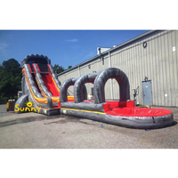 Piscine commerciale de grande taille pour adultes, grand toboggan, jardin, château gonflable, piscine