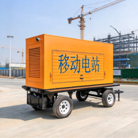 Générateur mobile silencieux à attacher à un véhicule, avec coton insonorisant à l'intérieur, réduit la pollution sonore pour les habitations et les chantiers proches.
