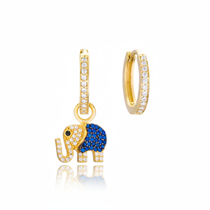 <b>Elephant</b> Design Earrings Turkish Wholesale Handmade 925 Sterling Silver Jewelry - Product Image 2