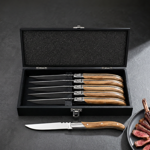 Couteau Laguiole personnalisé en acier inoxydable, couverts <span class=keywords><strong>de</strong></span> <span class=keywords><strong>table</strong></span>, coffret cadeau <span class=keywords><strong>de</strong></span> luxe, ensemble <span class=keywords><strong>de</strong></span> 6 <span class=keywords><strong>couteaux</strong></span> à steak - Product Image 1