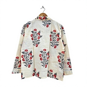 Ensemble de pyjama pour homme à manches longues à imprimé floral, tissu en satin 100% coton, vêtements de nuit décontractés, motif tissé, saison printemps, cadeau pour elle - Product Image 2