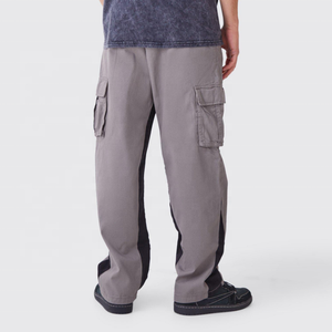Nuovo Design pantaloni da strada bicolore Custom Logo pannello Color Block tattico pantalone Multi tasca <span class=keywords><strong>Cargo</strong></span> pantalone da uomo - Product Image 5