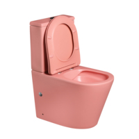 WC moderne en céramique rose mat, deux pièces, à poser au sol, prix abordable, pour salle de bain