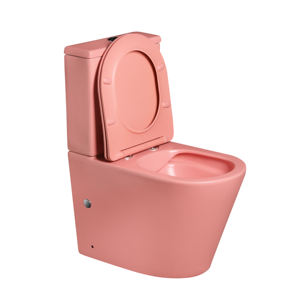 โถสุขภัณฑ์ห้องน้ำสองชิ้นเซรามิกตั้งพื้นสีชมพูแบบตั้งพื้นห้องน้ำ - Product Image 3