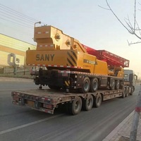 Grue de camion d'occasion 55 tonnes à moteur, pompe et commande par joystick, à économie de carburant, avec télécommande, pour travaux agricoles et d'infrastructure