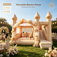 Château gonflable en terre cuite pour mariage, anniversaire, fête, location