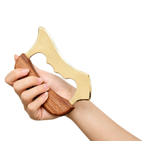 Planche Gua Sha en alliage de zinc avec manche en bois, outil de massage des méridiens pour le corps entier, grattoir de massage pour le soulagement musculaire, idéal pour le spa