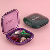 Organisateur de pilules magnétique SUNSHING avec couvercle en silicone, compartiments, étui à pilules personnalisé à ouverture rabattable, boîte de rangement pour médicaments et vitamines