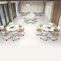 Chaise de formation empilable robuste avec structure en acier, assise en tissu respirant résistant à l'usure pour conférences et bureaux