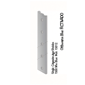 Tige d'ouverture simple Fami pour étagères extractibles 1500 mm bleu RAL5012 - Product Image 3