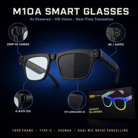 Lunettes intelligentes M10A AI avec caméra, nouvelle génération, enregistrement vidéo 4K 60FPS 20MP, traduction en temps réel, reconnaissance d'objets, ChatGPT, UV400