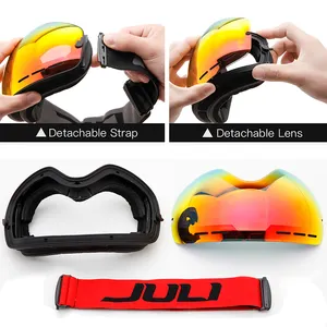 Conjunto de gafas de esquí y Snowboard, gafas de sol de invierno para deportes al aire libre, gafas de sol para nieve, lentes de 400 capas, esquí antivaho para hombres y mujeres