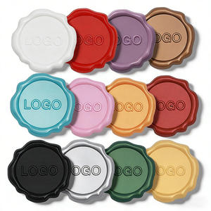 Autocollants de sceau de cire personnalisés, forme irrégulière, impression en relief, étiquettes de scellement en plastique pour mariage, fermeture d'enveloppe - Product Image 1