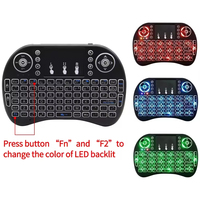 Data Frog I8 Mini Keyboard Nirkabel Air Mouse Touchpad untuk Laptop TV dengan Lampu Latar Belakang, Bertenaga Baterai AAA, Aksesoris Gaming
