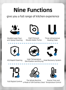 Máquina lavavajillas comercial inteligente Fuente de energía eléctrica incorporada de acero inoxidable para uso doméstico y hotelero - Product Image 4