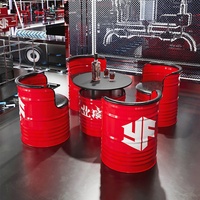 Ensemble de bar rond en fer de style industriel moderne pour les salons de thé et les cafés - Mobilier commercial personnalisable avec canapé, chaise et table à thé