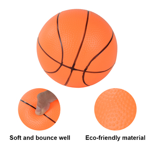 JUNYE Ballon de basket <span class=keywords><strong>gonflable</strong></span> souple en PVC personnalisé avec logo imprimé en couleur, 8 cm, pour enfants et tout-petits, utilisation en extérieur, sur la plage, à la piscine ou en intérieur - Product Image 4